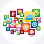 illustration of a cloud of application icons
